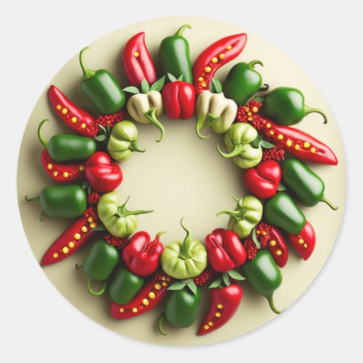 Chili Pepper Wreath Stickers (Vorderseite)