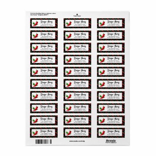 Chili Peppers Return Address Label (Vorne)