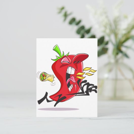 Chili-Pfeffer-atmenfeuer-Einladungen Einladung (Stehend Vorderseite)