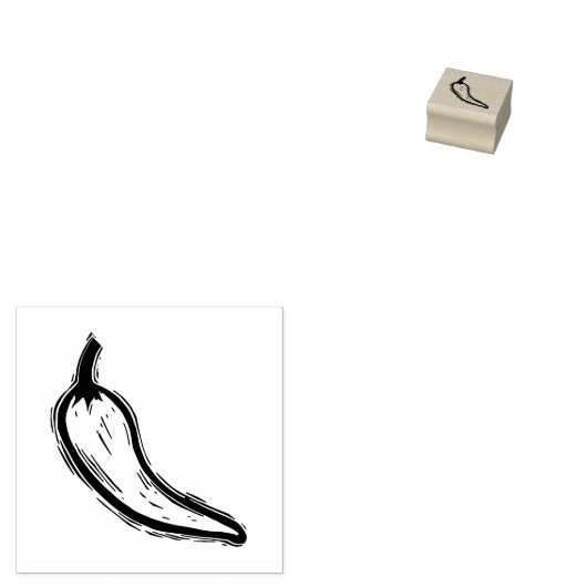 Chili Pfeffer Gemüsekochen Rustikale Linocut Gummistempel (Stempel)