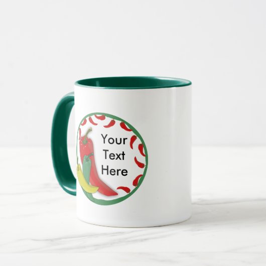 Chili-Pfeffer-Gruppen-Kreis Frame3 Tasse (Vorderseite Links)