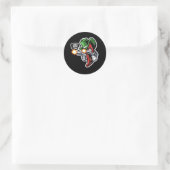 Chili-Pfeffer-Maskottchen mit Schusswaffe-Illustra Runder Aufkleber (Tasche)