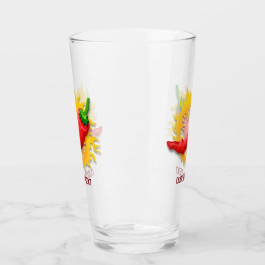 Chili-Pfeffer mit Flamme Glas (Links)