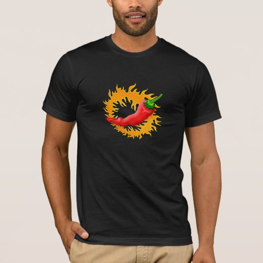 Chili-Pfeffer mit FlammenT - Shirt (Vorderseite)