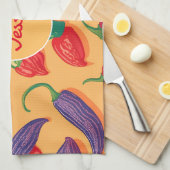 Chili Pfeffer Pastel Farbiges Personalisiertes Mus Geschirrtuch (Viertel Falte)