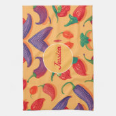 Chili Pfeffer Pastel Farbiges Personalisiertes Mus Geschirrtuch (Vertikal)