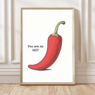 Chili-Pfeffer-Plakat, Küchenplakat, Küchenwand Poster