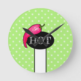 Chili Pfeffer Runde Wanduhr