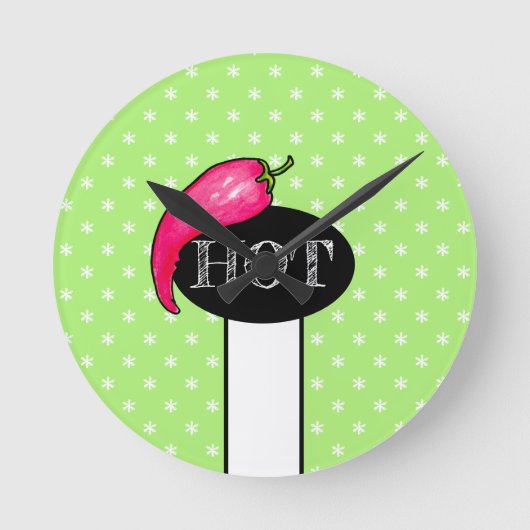 Chili Pfeffer Runde Wanduhr (Vorderseite)