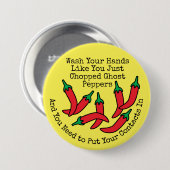 Chili Pfefferhandhygiene waschen Button (Vorne & Hinten)
