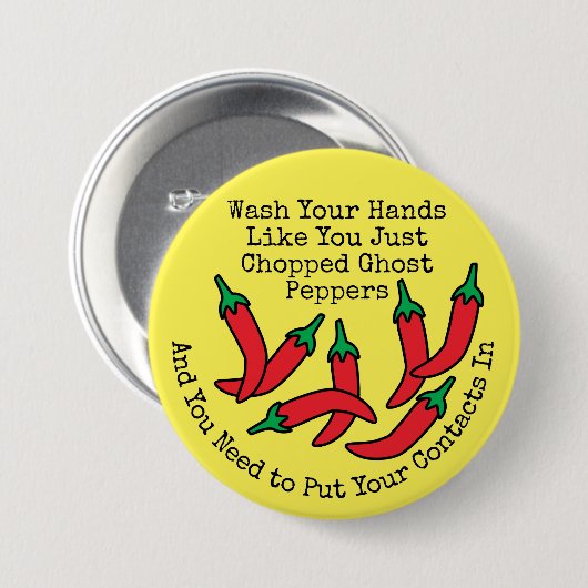 Chili Pfefferhandhygiene waschen Button (Vorne & Hinten)