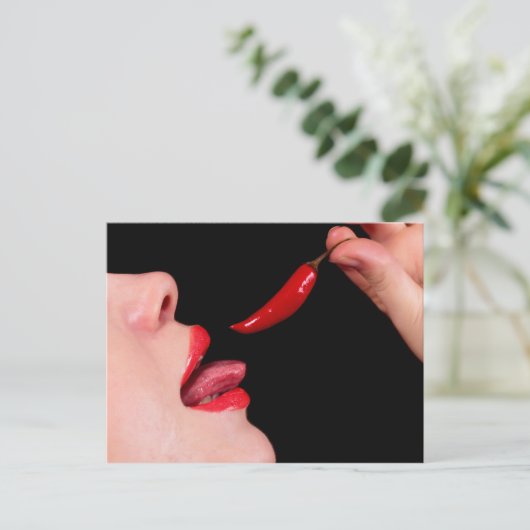 Chili Pfefferlippen Postkarte (Stehend Vorderseite)