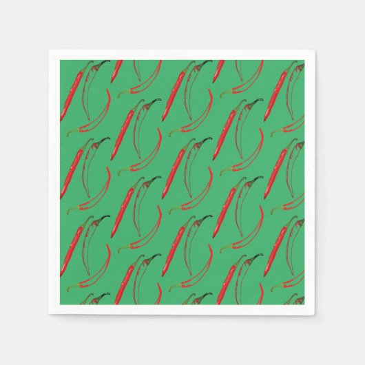 Chili-Pflanze für Hot Paprikaschoten Serviette (Vorderseite)