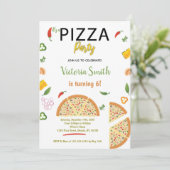 Chili Pizza Geburtstagseinladungen Einladung (Stehend Vorderseite)