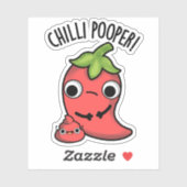 Chili Poooper Funny Pepper Puff Aufkleber (Blatt)