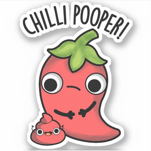 Chili Poooper Funny Pepper Puff Aufkleber (Vorderseite)