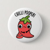 Chili Poooper Funny Pepper Puff Button (Vorderseite)