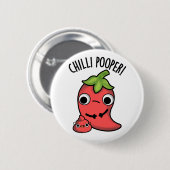 Chili Poooper Funny Pepper Puff Button (Vorne & Hinten)