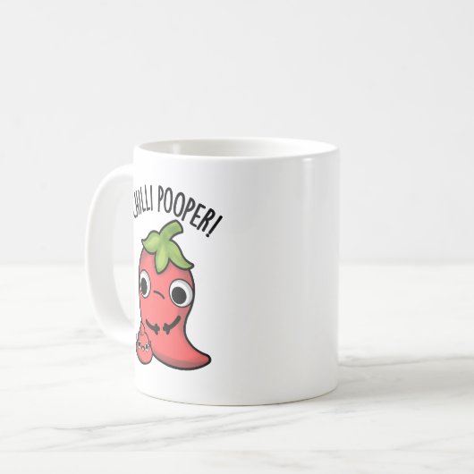 Chili Poooper Funny Pepper Puff Kaffeetasse (Vorderseite Links)