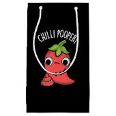 Chili Poooper Funny Pepper Pun Dark BG Kleine Geschenktüte (Vorderseite)