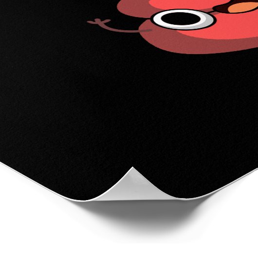 Chili Poooper Funny Pepper Pun Dark BG Poster (Ecke)