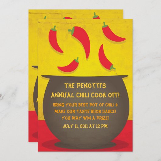 Chili Pot - Einladung abkochen (Vorne/Hinten)