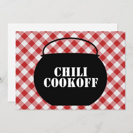 Chili Pot Silo, Rot und Weiß Kekse Einladung (Vorne/Hinten)