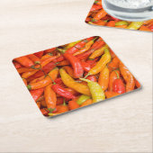 Chili Rechteckiger Pappuntersetzer (angewinkelt)