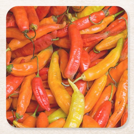 Chili Rechteckiger Pappuntersetzer (Vorderseite)