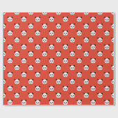 Chili Red - Minimalistisches Panda Muster Geschenkpapier (Flach)