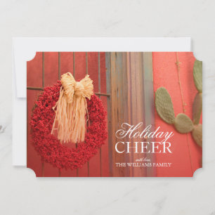 Chili Ristra roter Wreath mit rustikalem beige Feiertagskarte