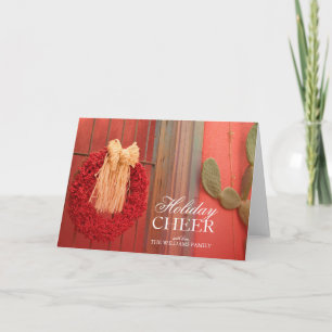 Chili Ristra roter Wreath mit rustikalem beige Feiertagskarte