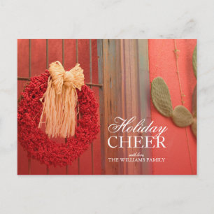 Chili Ristra roter Wreath mit rustikalem beige Feiertagspostkarte
