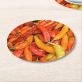 Chili Runder Pappuntersetzer (Angewinkelt)