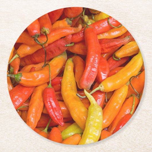 Chili Runder Pappuntersetzer (Vorderseite)