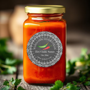 Chili Sauce Land Rustikal Runder Aufkleber