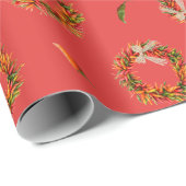 Chili-Schleifen Festtagsmuster Geschenkpapier (Rolleneckpunkt)