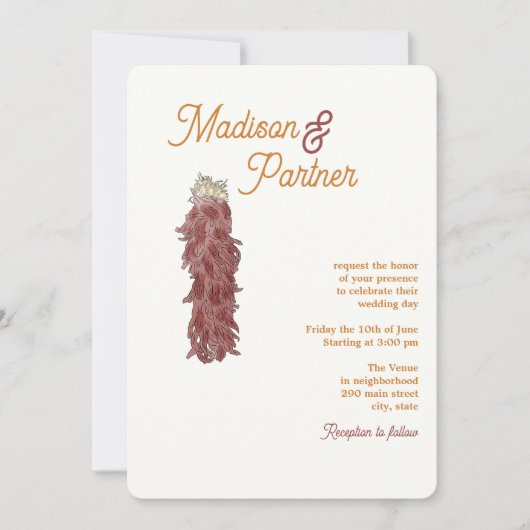 Chili Wedding Suite Einladung (Vorderseite)