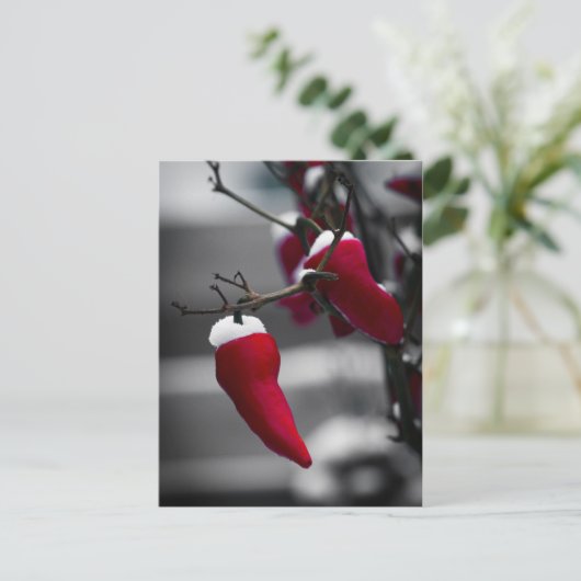 Chili Weihnachtskarten Feiertagspostkarte (Stehend Vorderseite)