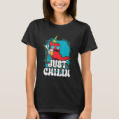 Chili With A Beer Just Chilin Hot Spicy Chili T-Shirt (Vorderseite)