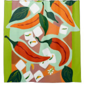 Chilies & Ice Cubes Duschvorhang (Vorderseite)