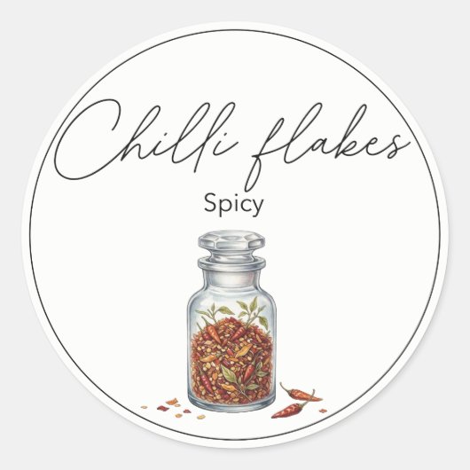 Chiliflocken Runder Aufkleber (Vorderseite)