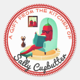 Chilipfeffer Salsa von der Küche des Aufklebers Runder Aufkleber
