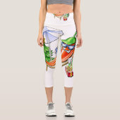 Chilis Weihnachten am Strand Capri Leggings (Vorderseite)