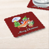 Chilis Weihnachten am Strand Untersetzer (angewinkelt)