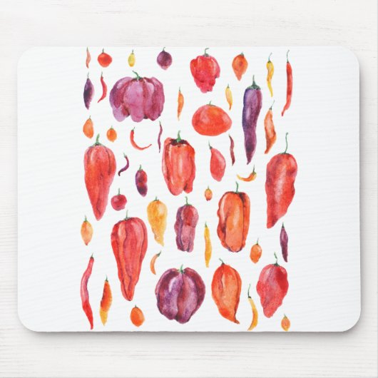 Chilischote Aquarell Mousepad (Vorne)