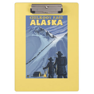 Chilkoot Durchlauf, Alaska-Goldschürfer Klemmbrett