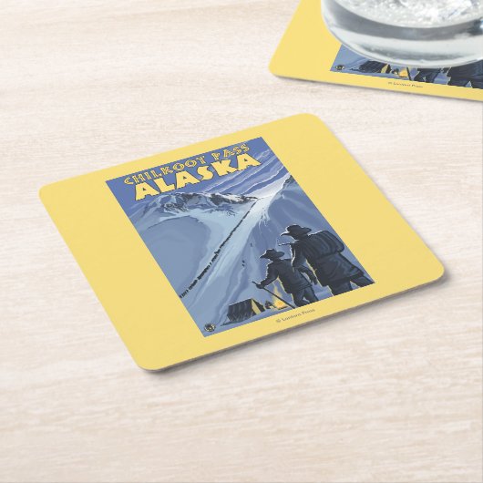 Chilkoot Durchlauf, Alaska-Goldschürfer Rechteckiger Pappuntersetzer (angewinkelt)