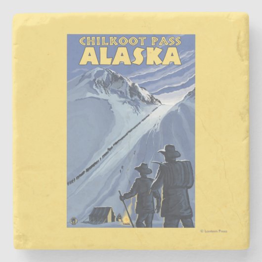 Chilkoot Durchlauf, Alaska-Goldschürfer Steinuntersetzer (Vorderseite)