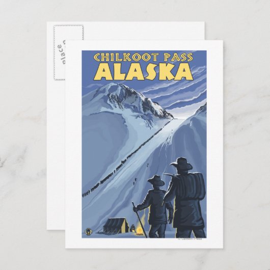 Chilkoot Pass, Alaska Gold Miners Postkarte (Vorne/Hinten)